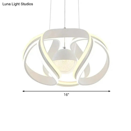 Nordic Acrylic Twist Dining Room Chandelier Pendant Light - Led Suspension Lamp White