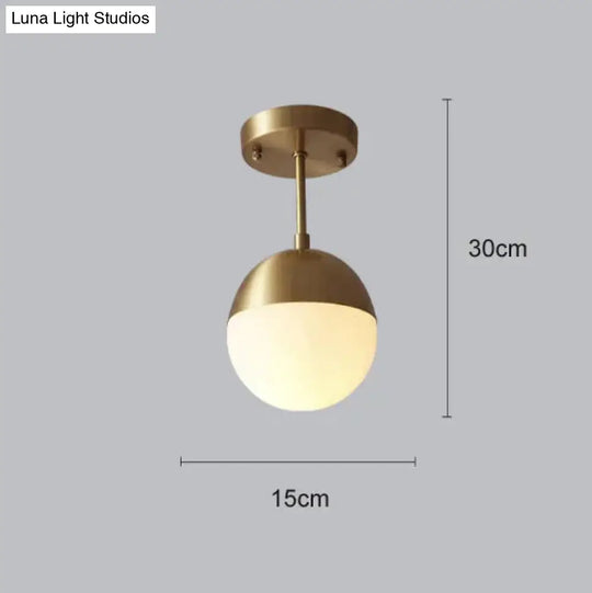 Nordic All Copper Single Head Ceiling Lamp / Without A Light Source
