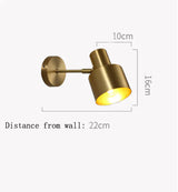 Nordic All-Copper Wall Lamp Bedroom Bedside Simple Modern Creative Aisle Corridor Living Room