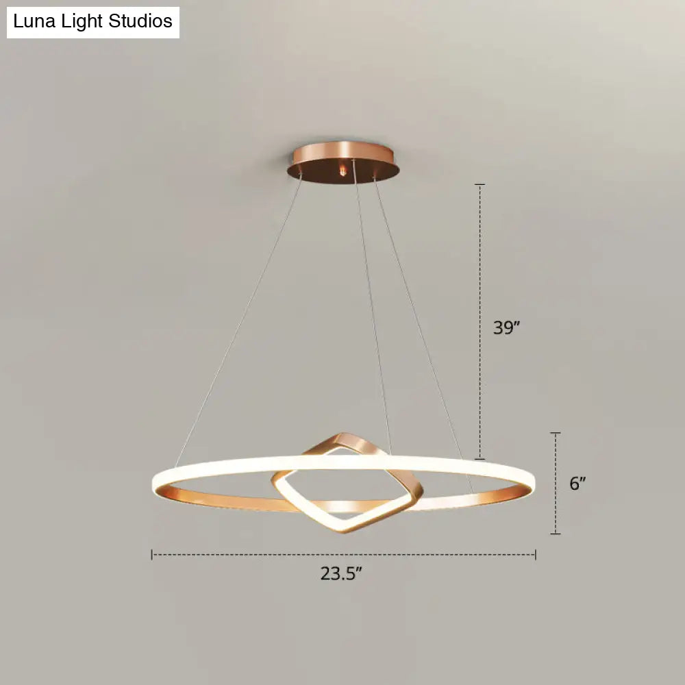 Modern Led Chandelier Nordic Aluminum Pendant Light For Dining Room Gold / 23.5 Remote Control