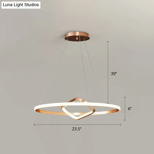 Modern Led Chandelier Nordic Aluminum Pendant Light For Dining Room Gold / 23.5 Remote Control