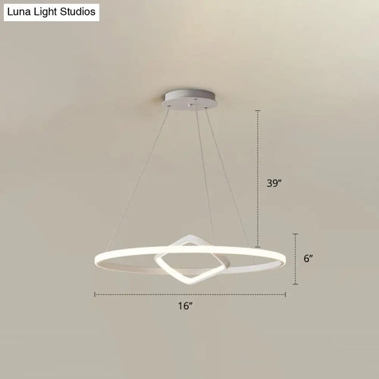 Modern Led Chandelier Nordic Aluminum Pendant Light For Dining Room White / 16 Warm