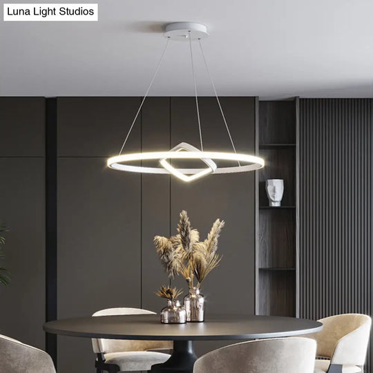 Nordic Aluminum Led Chandelier Pendant Light For Dining Room - Round & Square Design