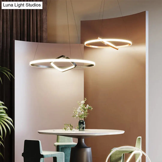 Modern Led Chandelier Nordic Aluminum Pendant Light For Dining Room