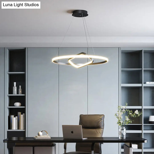 Nordic Aluminum Led Chandelier Pendant Light For Dining Room - Round & Square Design