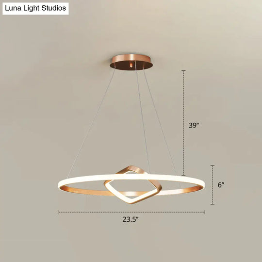 Modern Led Chandelier Nordic Aluminum Pendant Light For Dining Room Gold / 23.5 Warm