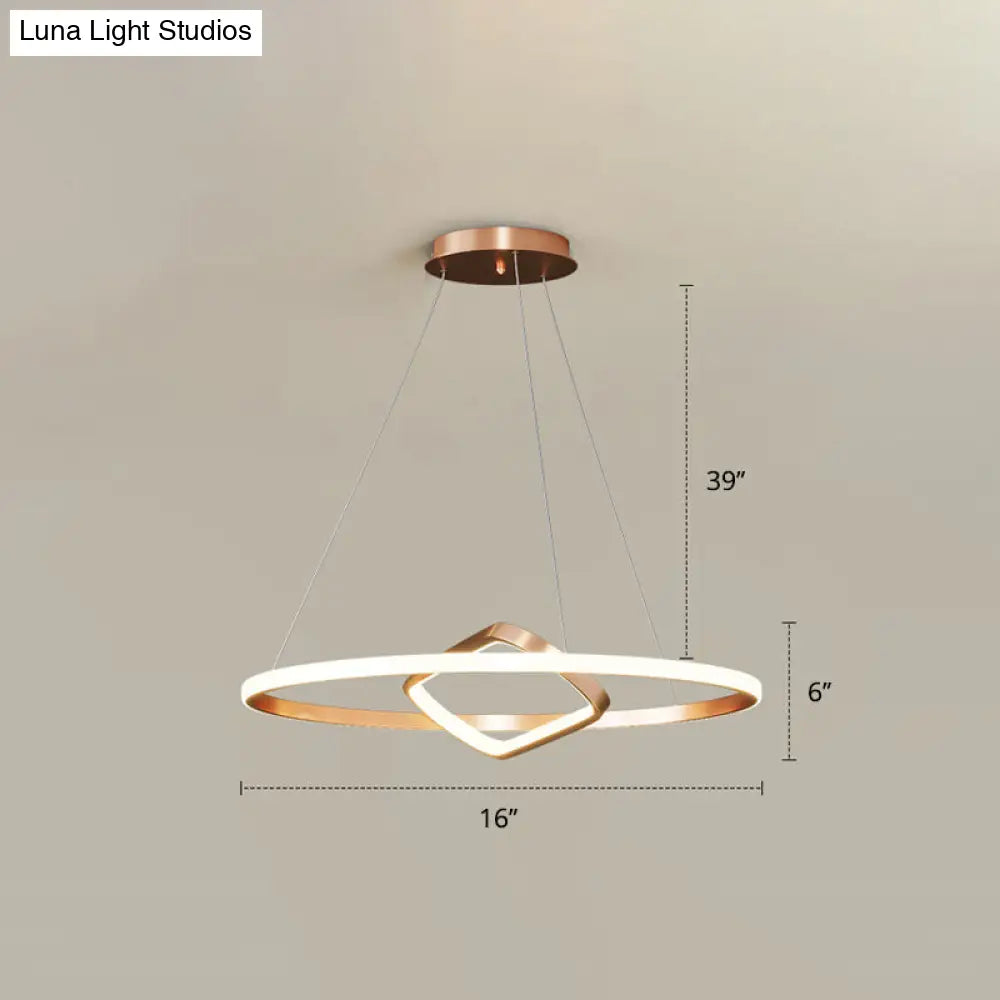 Modern Led Chandelier Nordic Aluminum Pendant Light For Dining Room Gold / 16 Warm