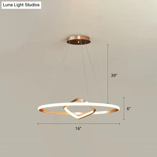 Modern Led Chandelier Nordic Aluminum Pendant Light For Dining Room Gold / 16 Warm