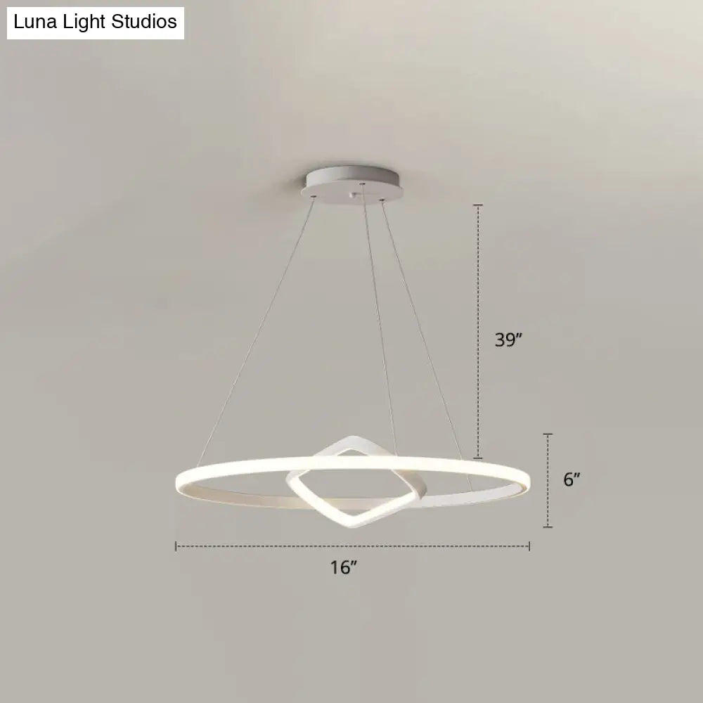 Modern Led Chandelier Nordic Aluminum Pendant Light For Dining Room White / 16 Remote Control