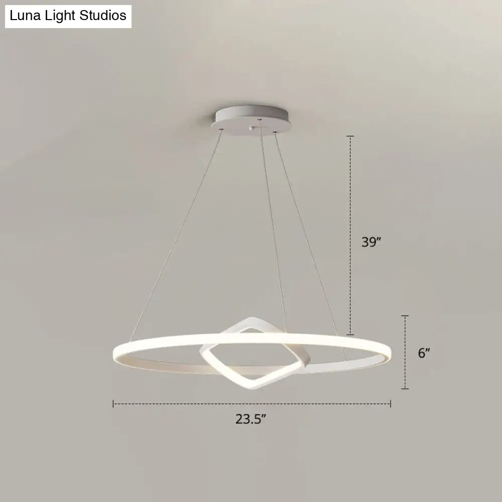 Modern Led Chandelier Nordic Aluminum Pendant Light For Dining Room White / 23.5 Remote Control