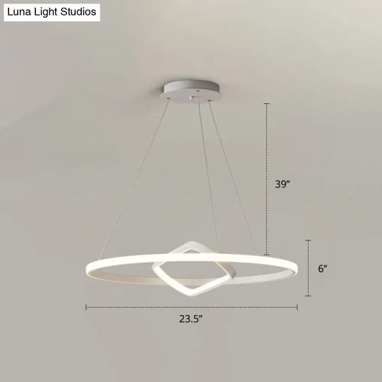 Modern Led Chandelier Nordic Aluminum Pendant Light For Dining Room White / 23.5 Remote Control