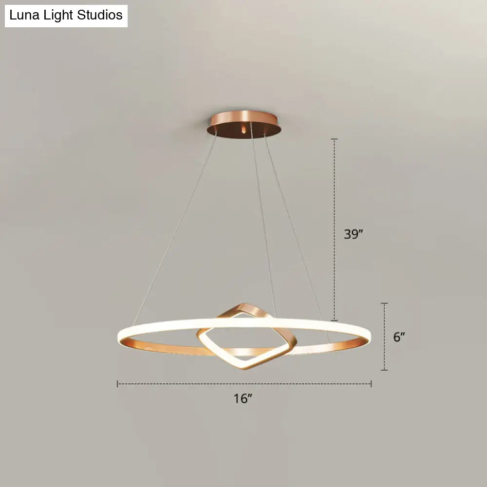 Modern Led Chandelier Nordic Aluminum Pendant Light For Dining Room Gold / 16 Remote Control