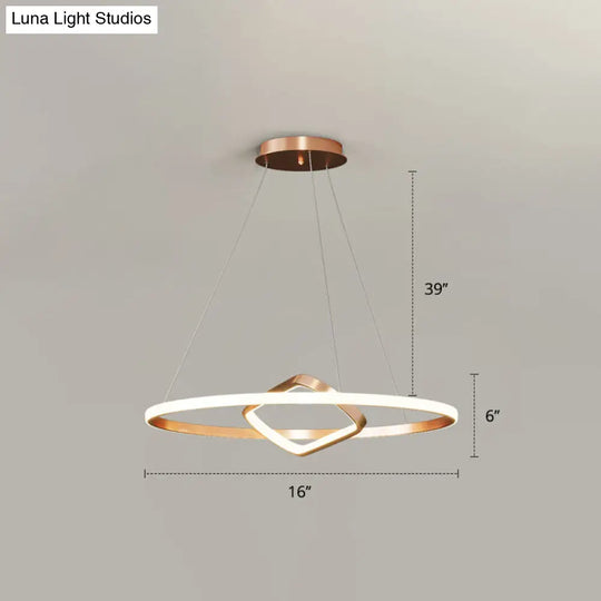 Modern Led Chandelier Nordic Aluminum Pendant Light For Dining Room Gold / 16 Remote Control