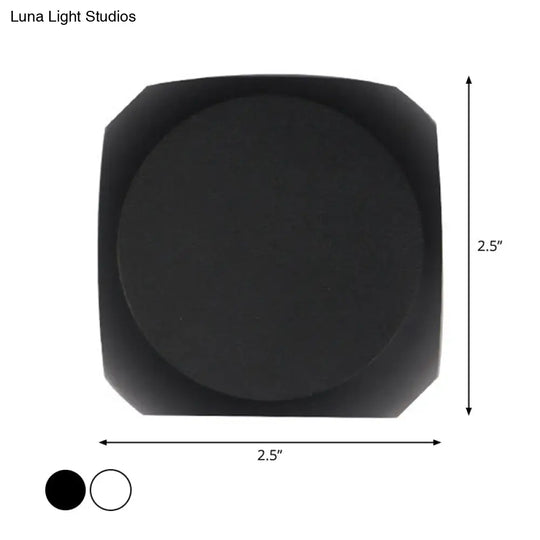 Nordic Aluminum Led Wall Lamp - Mini Cube Washer Sconce For Living Room (2/4-Head) In Black/White