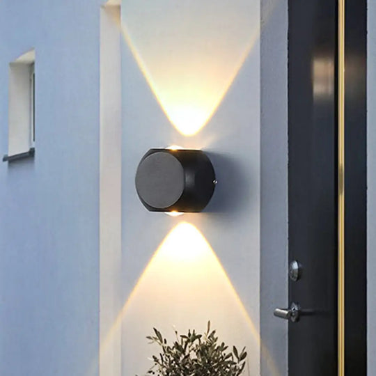 Nordic Aluminum Led Wall Lamp - Mini Cube Washer Sconce For Living Room (2/4-Head) In Black/White 2