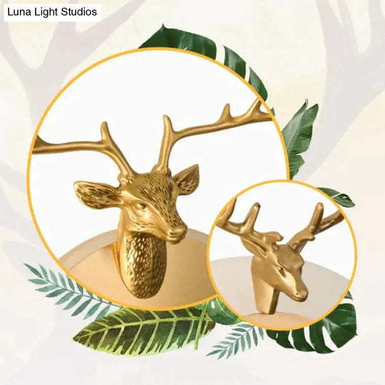 Nordic Antlers Bedroom Living Room Copper Wall Lamp Lamps