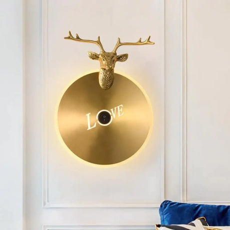 Nordic Antlers Bedroom Living Room Copper Wall Lamp Copper Wall Lamps
