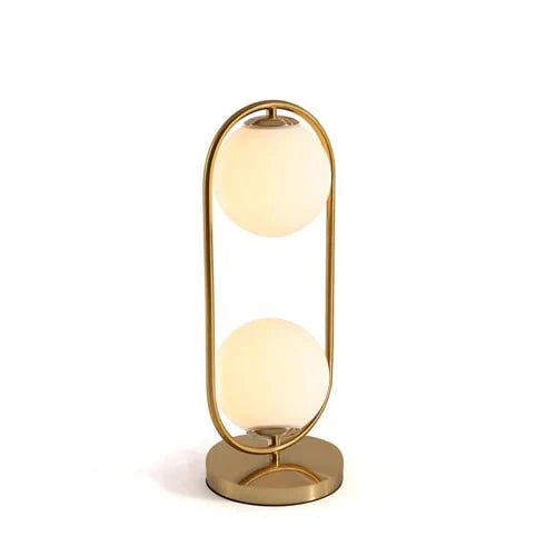 Nordic Art Deco Golden Body Table Lamp Metal Base Plate Modern Minimalist Frosted Glass Led Desk Lamp For Study/Bed Room