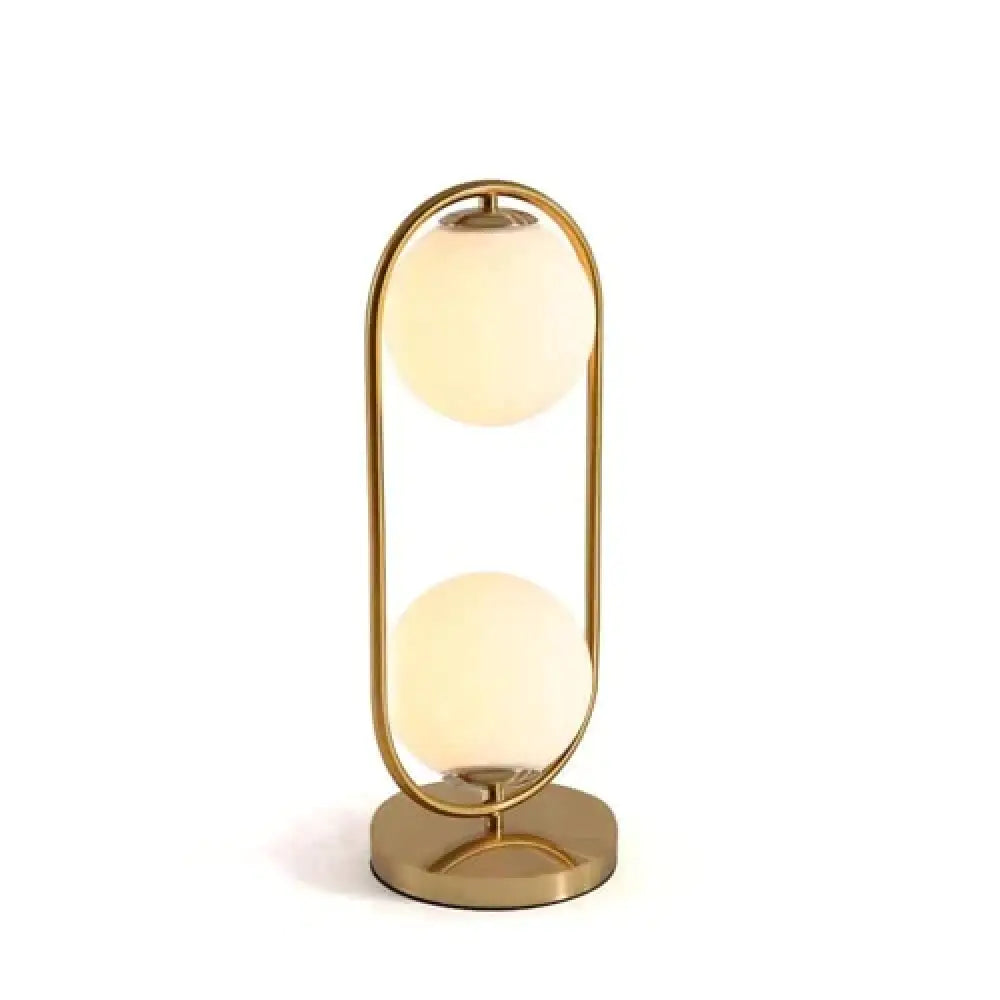 Nordic Art Deco Golden Body Table Lamp Metal Base Plate Modern Minimalist Frosted Glass Led Desk