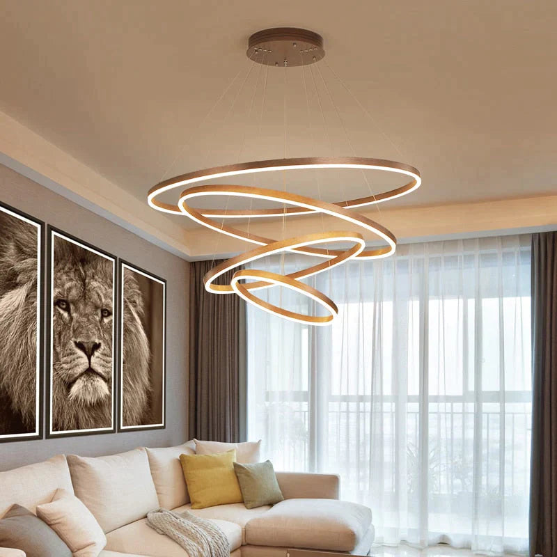 Nordic Art Deco Luxury Led Circular Pendant Lights Hanging Lamps for Living Room Dining Table Bedroom