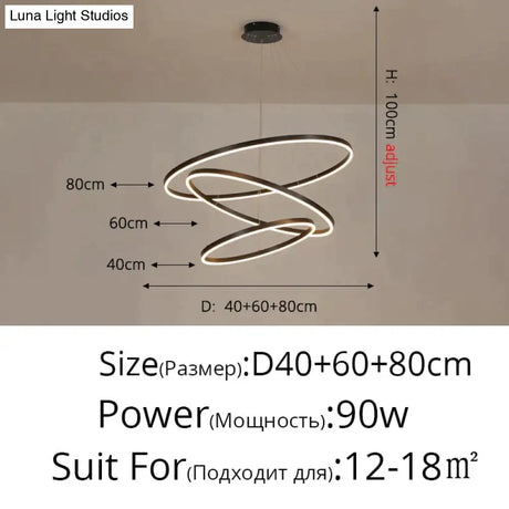 Nordic Art Deco Luxury Led Circular Pendant Lights Hanging Lamps For Living Room Dining Table