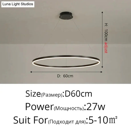 Nordic Art Deco Luxury Led Circular Pendant Lights Hanging Lamps For Living Room Dining Table