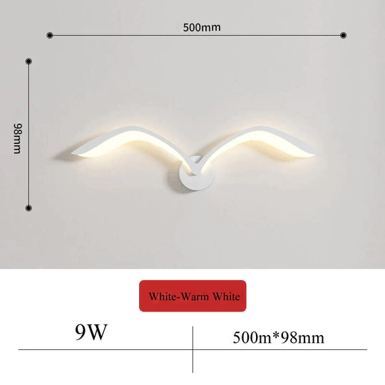 Nordic Avian Style Indoor Wall Lamp White / Warm Light