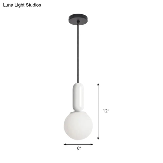 Nordic Bare Bulb Pendant Light For Study Room/Bedroom - Stylish 1 Head Hanging Lamp