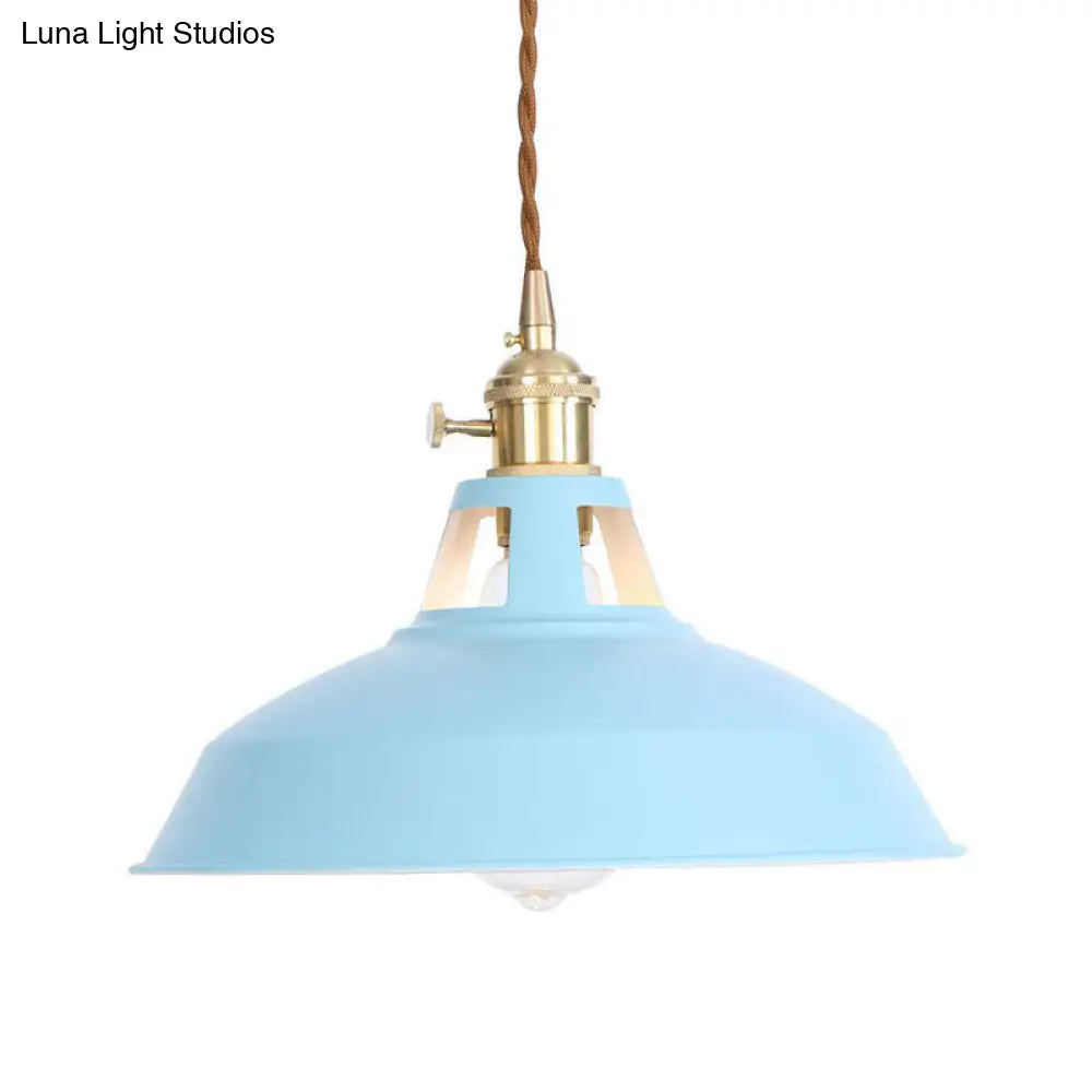 Nordic Barn-Style Pendant Light With Colorful Iron Shade – Perfect For Kitchen And Bar