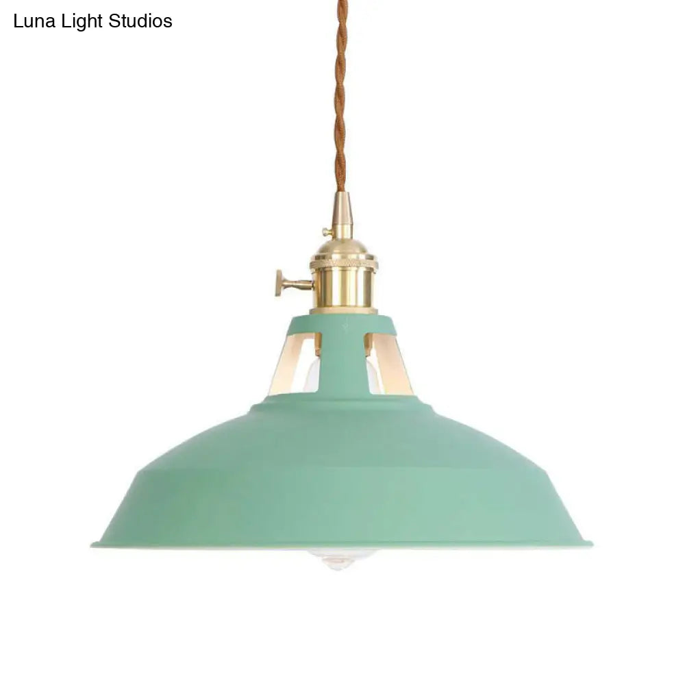 Nordic Barn-Style Pendant Light With Colorful Iron Shade – Perfect For Kitchen And Bar