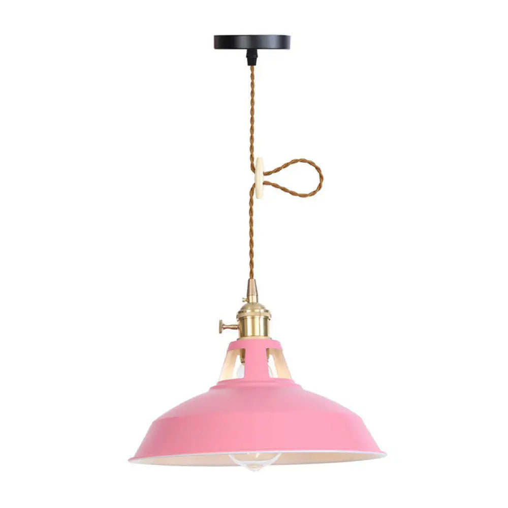 Nordic Barn-Style Pendant Light With Colorful Iron Shade – Perfect For Kitchen And Bar Pink / B