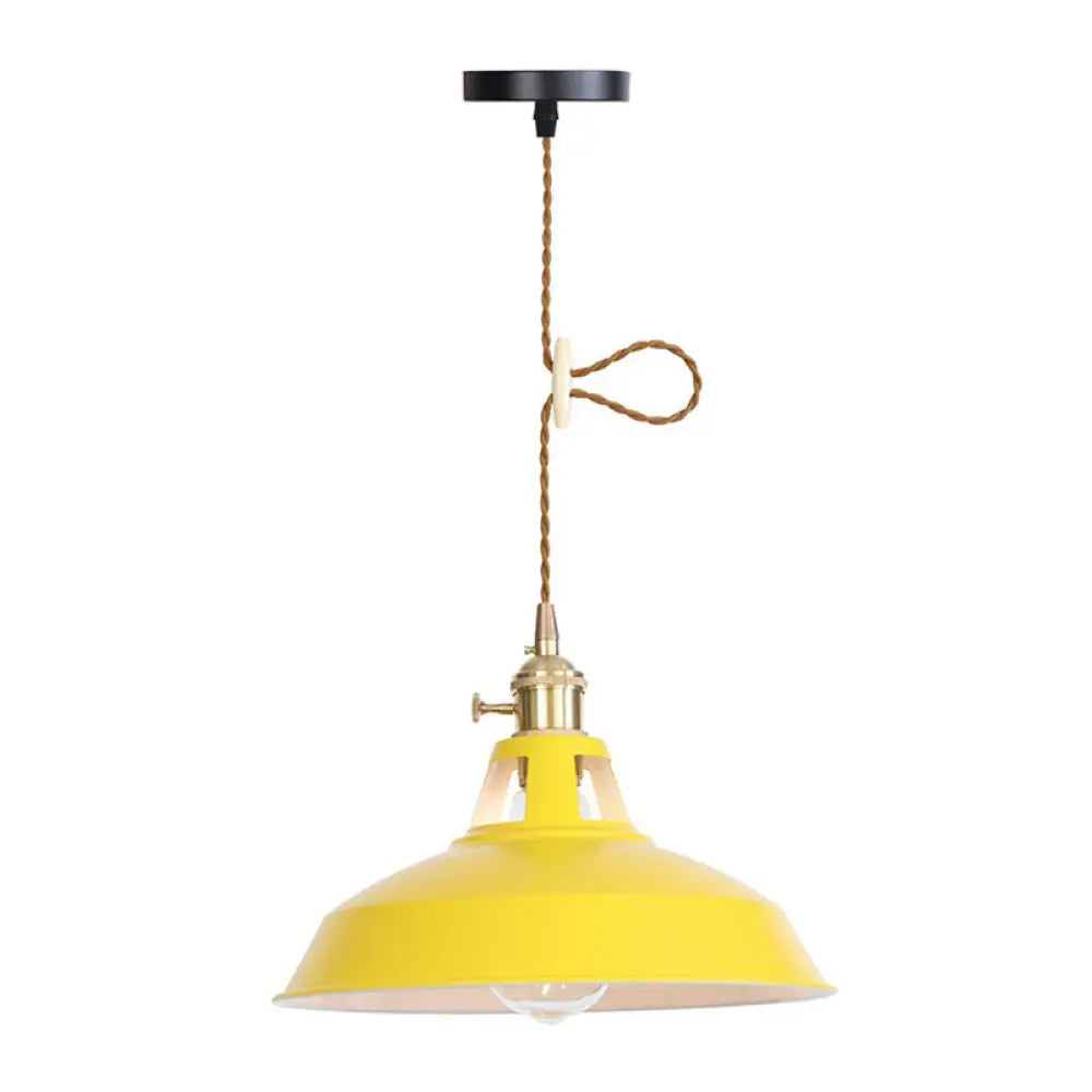 Nordic Barn-Style Pendant Light With Colorful Iron Shade – Perfect For Kitchen And Bar Yellow / B