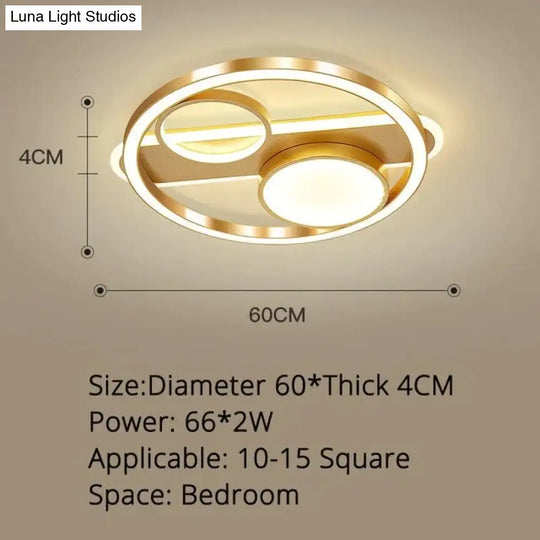 Nordic Bedroom Lamp Led Ceiling Room Lighting Simple Modern Creative Warm Romantic Light Luxury