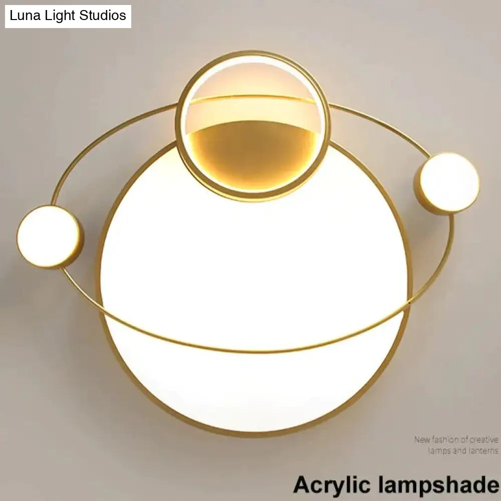 Nordic Bedroom Room Lamp Planet Ceiling