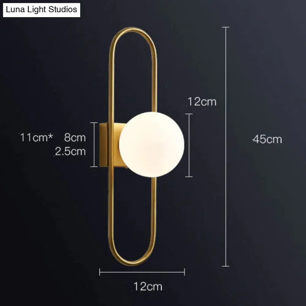 Nordic Bedside Lamp Wall Living Room Simple Modern Background Corridor Bedroom Copper Without Light