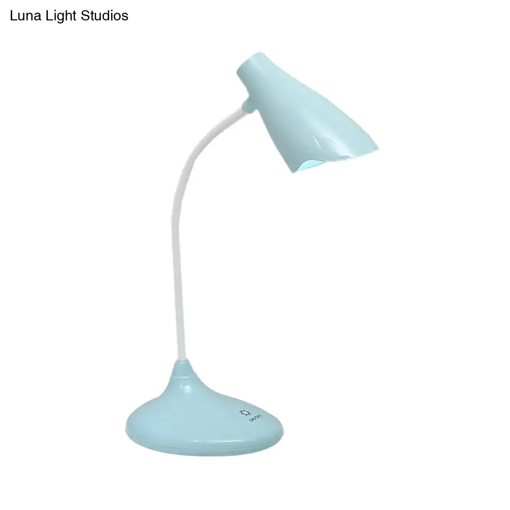 Nordic Bell-Shaped Led Desk Lamp: Touch-Sensitive With Usb Charging Port Blue/Green/Pink/White