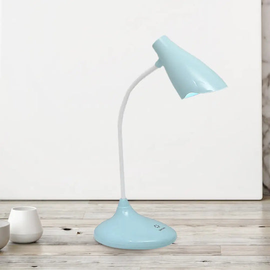 Nordic Bell-Shaped Led Desk Lamp: Touch-Sensitive With Usb Charging Port Blue/Green/Pink/White Blue