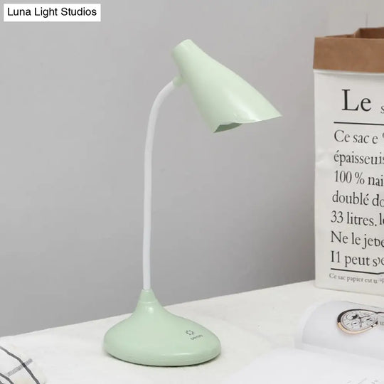 Nordic Bell-Shaped Led Desk Lamp: Touch-Sensitive With Usb Charging Port Blue/Green/Pink/White