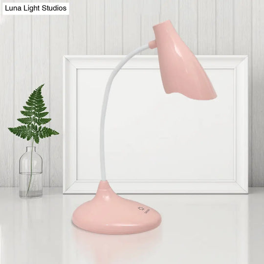 Nordic Bell-Shaped Led Desk Lamp: Touch-Sensitive With Usb Charging Port Blue/Green/Pink/White