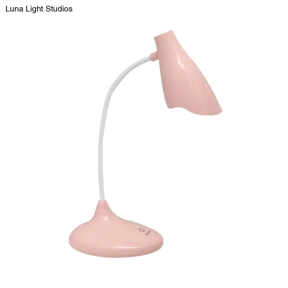 Nordic Bell-Shaped Led Desk Lamp: Touch-Sensitive With Usb Charging Port Blue/Green/Pink/White