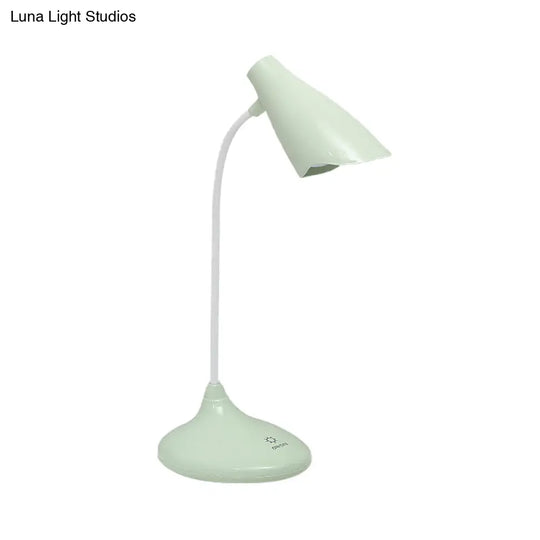 Nordic Bell-Shaped Led Desk Lamp: Touch-Sensitive With Usb Charging Port Blue/Green/Pink/White