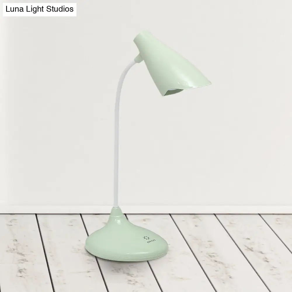 Nordic Bell-Shaped Led Desk Lamp: Touch-Sensitive With Usb Charging Port Blue/Green/Pink/White