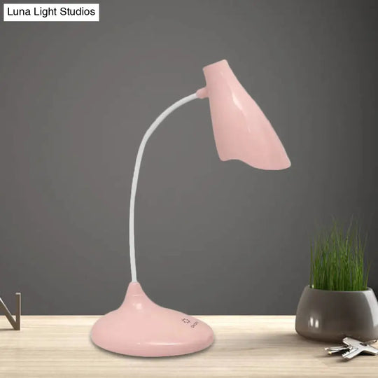 Nordic Bell-Shaped Led Desk Lamp: Touch-Sensitive With Usb Charging Port Blue/Green/Pink/White