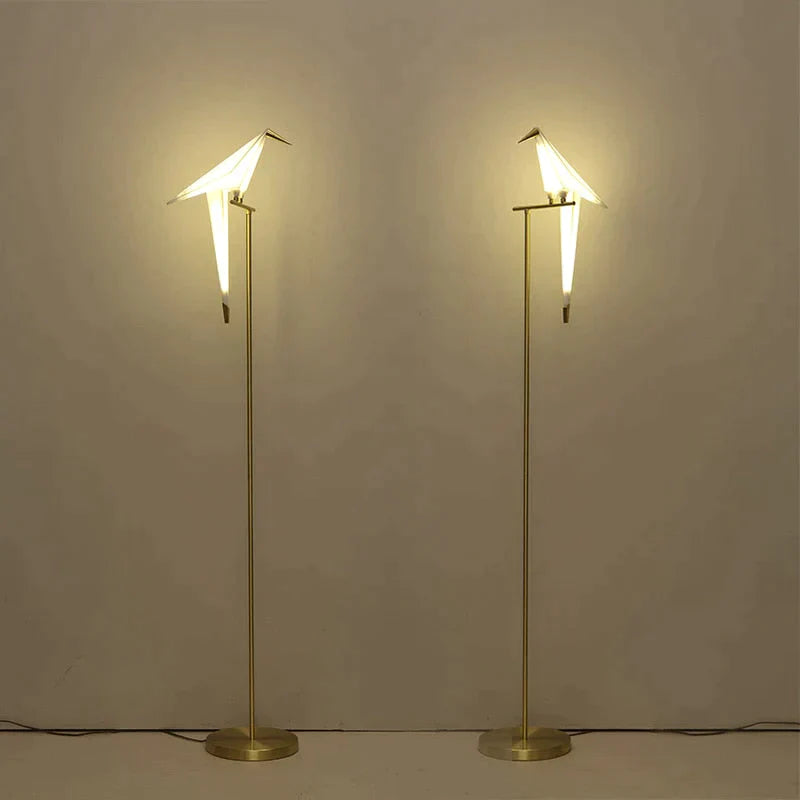 Nordic Bird Floor Lamp Creative Acrylic Thousand Paper Cranes Lamps For Living Room Bedroom Home