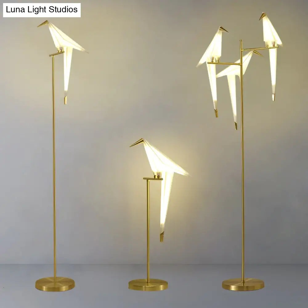 Nordic Bird Floor Lamp Creative Acrylic Thousand Paper Cranes Lamps For Living Room Bedroom Home