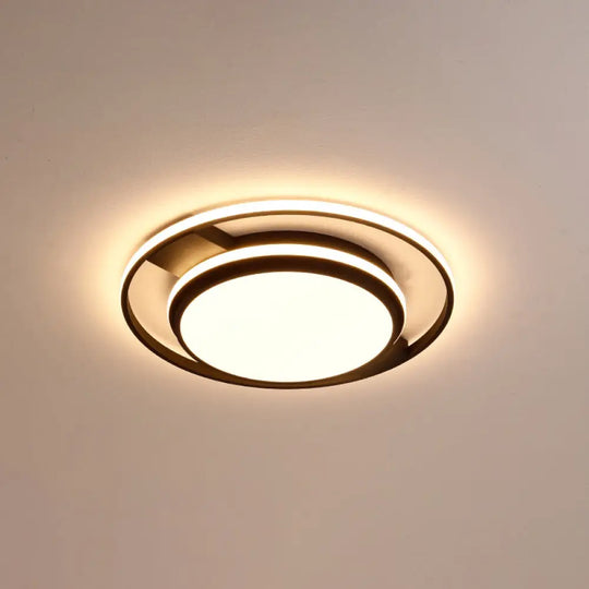 Nordic Black Round Acrylic Led Flushmount Ceiling Light For Living Room / 21.5’ Third Gear