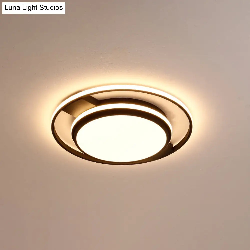 Nordic Black Round Acrylic Led Flushmount Ceiling Light For Living Room / 21.5 Third Gear