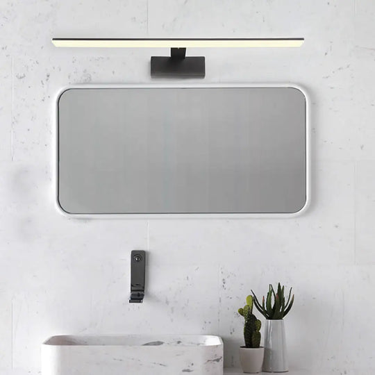 Nordic Black/White Acrylic Vanity Lamp - 16.5/20 Led Rectangle Sconce Light For Bathroom In