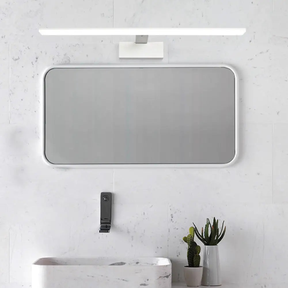 Nordic Black/White Acrylic Vanity Lamp - 16.5/20 Led Rectangle Sconce Light For Bathroom In