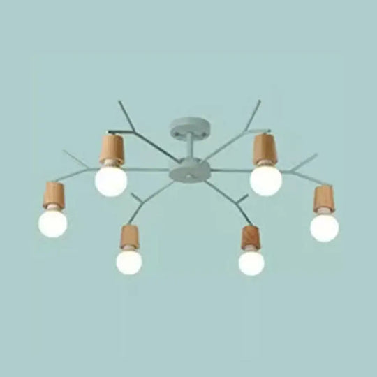 Nordic Branch Chandelier - Stylish Metal Pendant Light For Living Room 6 / Blue